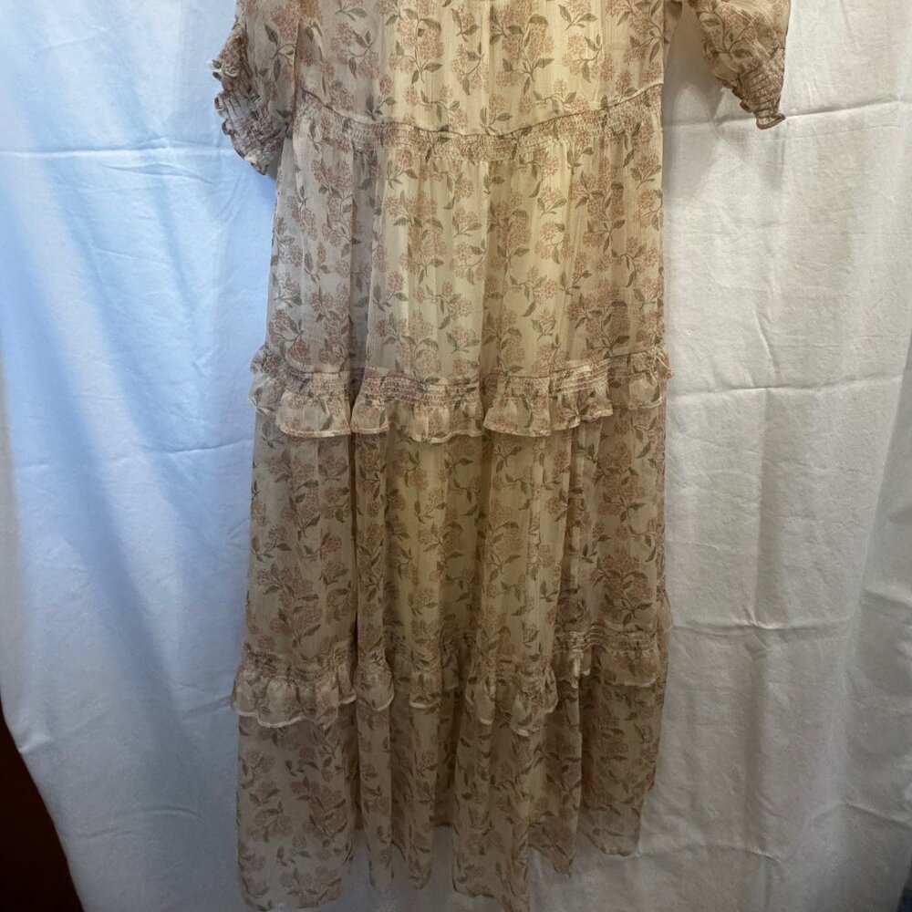 Noralee | Pink & Cream French Hydrangea Millie Womens Dress | Size M - Picture 9 of 9